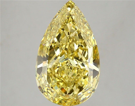 Pear 4.05ct Fancy Deep Yellow VS1 EX VG
