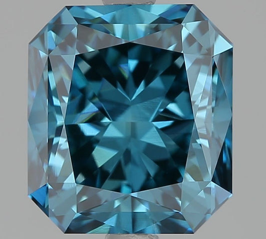 Radiant 3.19ct Fancy Deep Blue VS1 EX VG