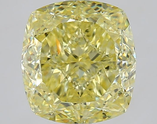 Cushion brilliant 4.02ct Fancy Light Yellow VVS2 EX VG