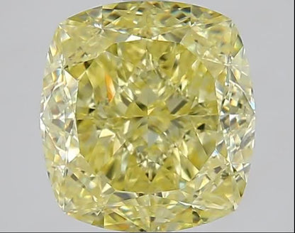 Cushion brilliant 4.02ct Fancy Light Yellow VVS2 EX VG