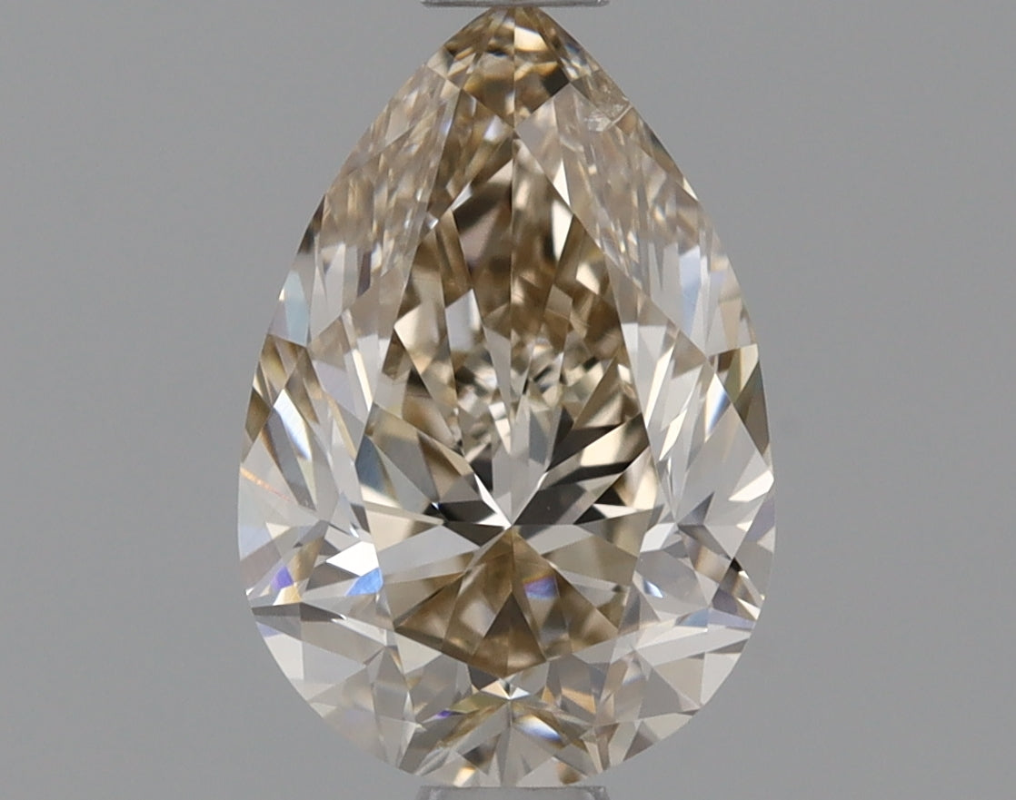 Pear 0.9 Ct. U-V,Light Brown SI2 -  EX VG