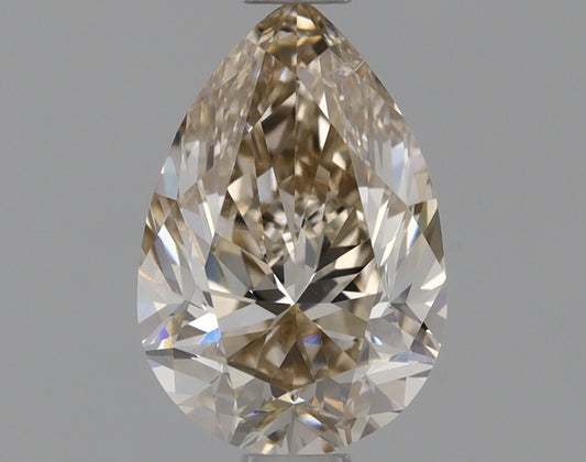 Pear 0.9 Ct. U-V,Light Brown SI2 -  EX VG