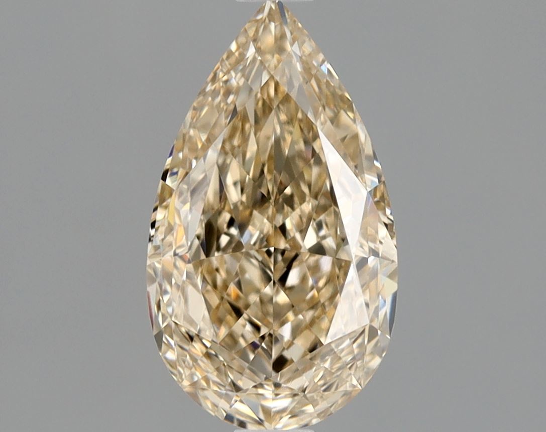 Pear 1.27 Ct. W-X,Light Brown VS1 -  EX VG