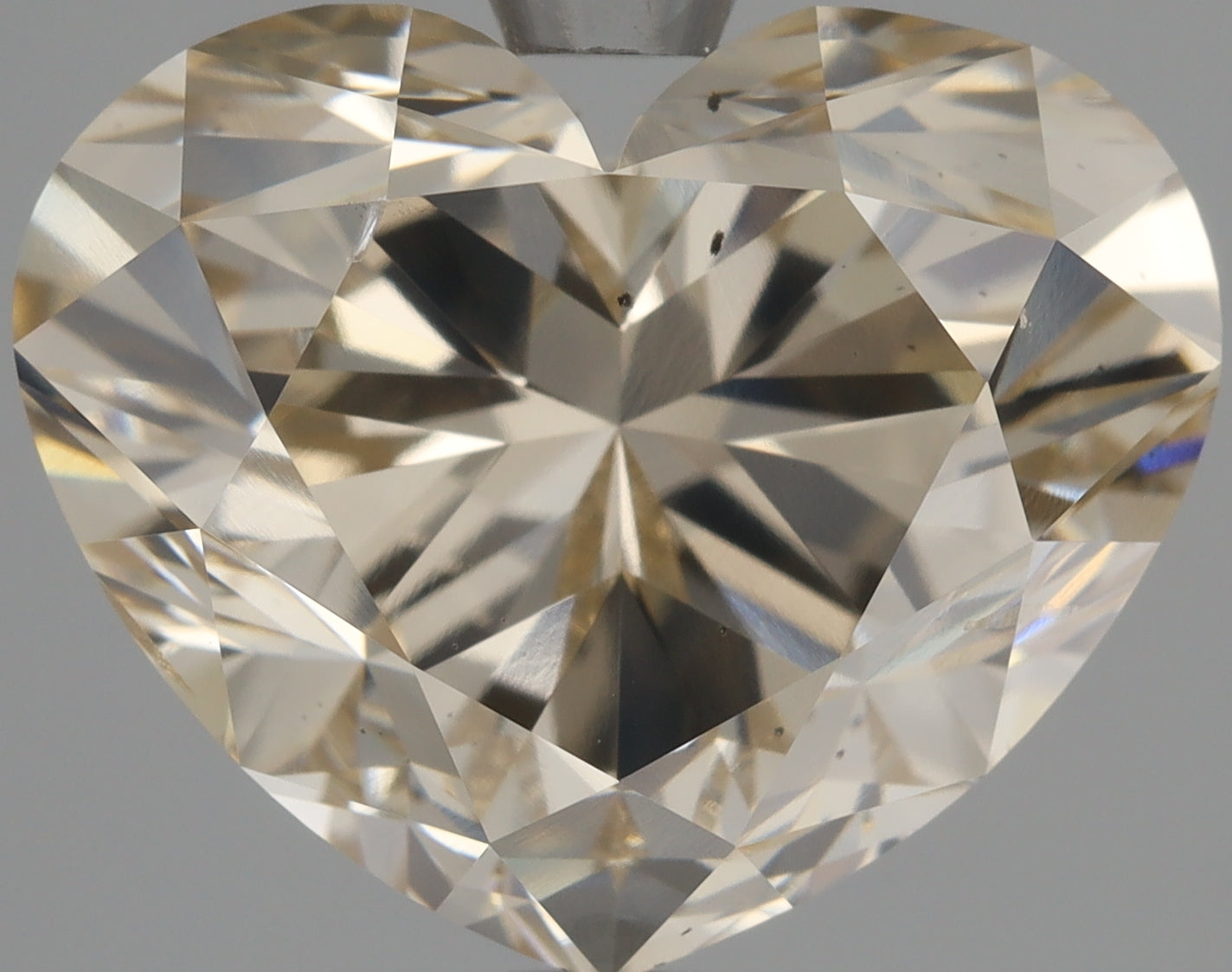 Heart 4.01 Ct. U-V,Light Brown SI2 -  EX VG